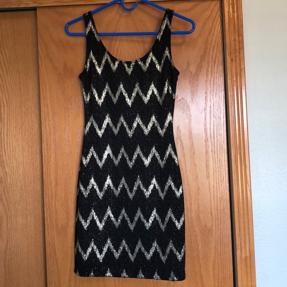 Black and gold dress
